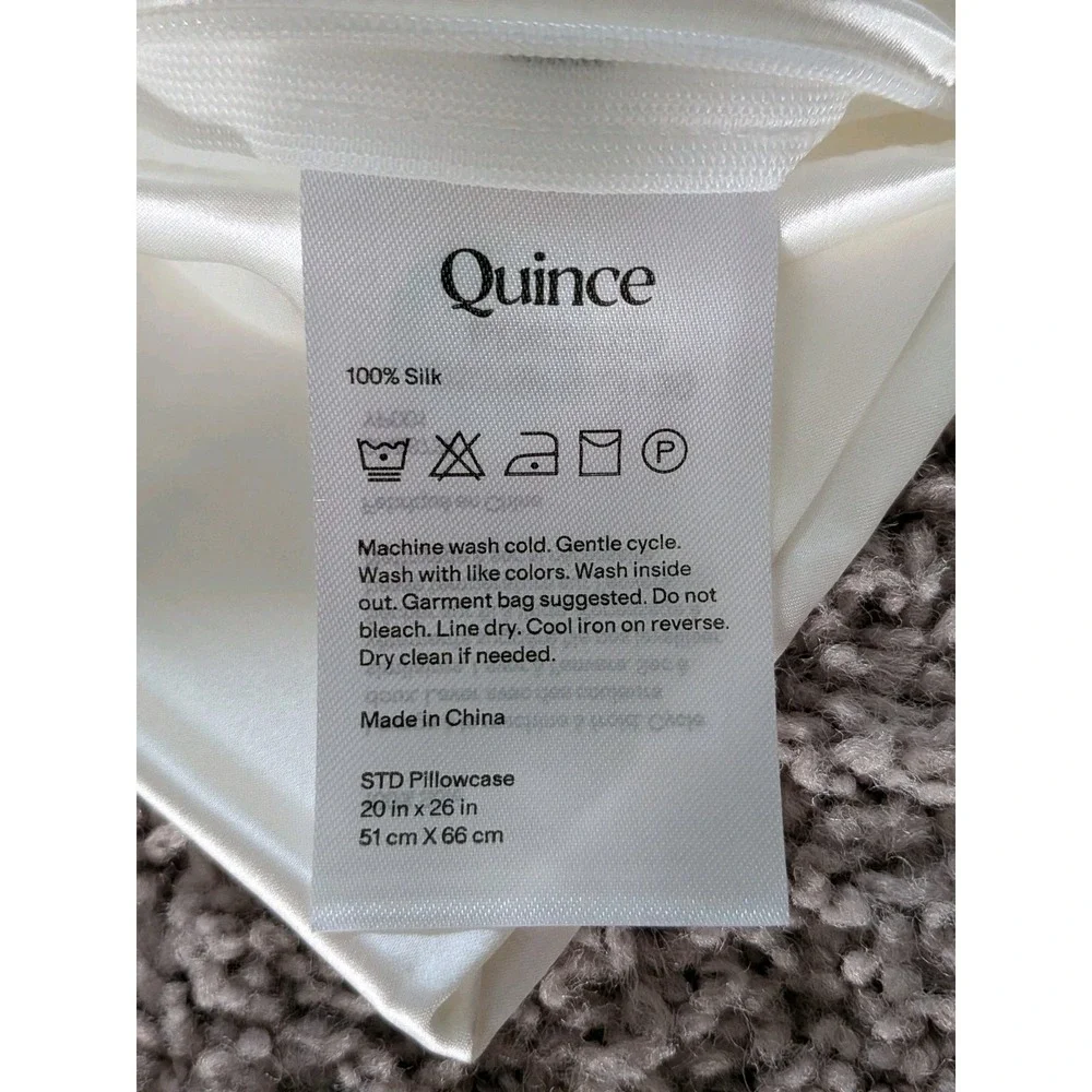 NWT Quince 100% Mulberry Silk Pillowcase Standard 20X26 Inches Ivory